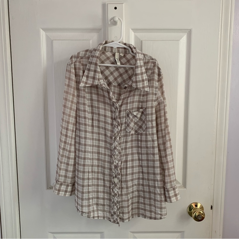 Fossil Checkered Button Down - image 1